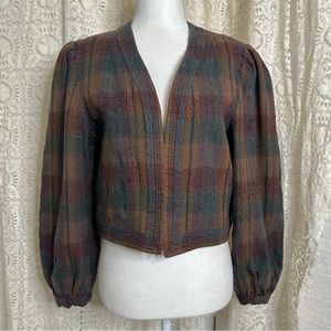 Vintage 70’s JH Collection Wool Cropped Bolero Balloon Sleeve Jacket